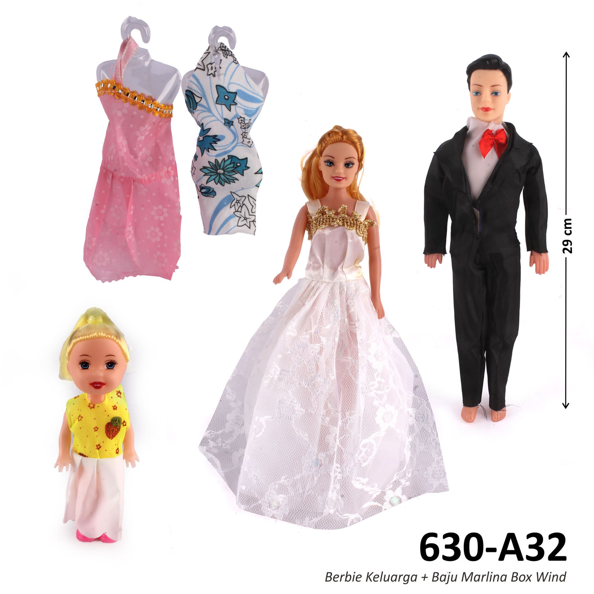 Berbie Keluarga + Baju Marlina Box Wind @44