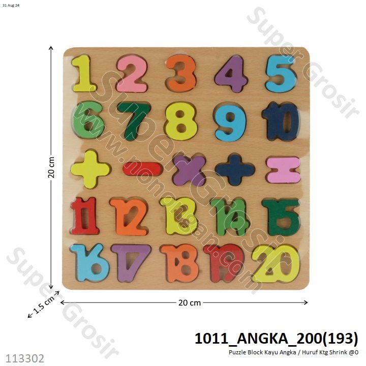 Puzzle Block Kayu Angka / Huruf Ktg Shrink @200