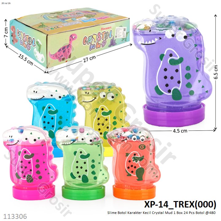 Slime Botol Karakter Kecil Crystal Mud 1 Box 24 Pcs Botol @480