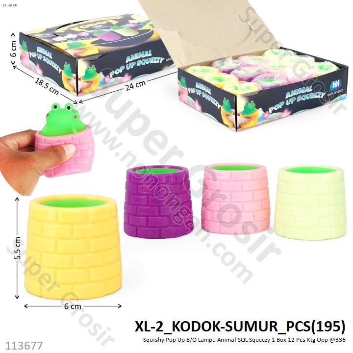 Squishy Pop Up B/O Lampu Animal Squeezy 1 Box 12 Pcs Ktg Opp @336