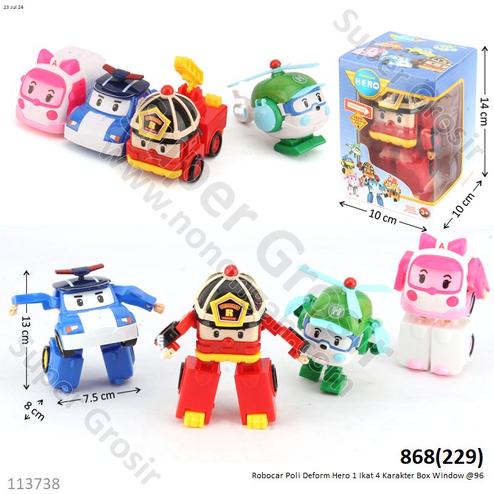 Robocar Poli Deform Hero 1 Ikat 4 Karakter Box Window @96