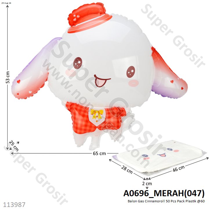 (Obral) Balon Gas Cinnamoroll 50 Pcs Pack Plastik @60