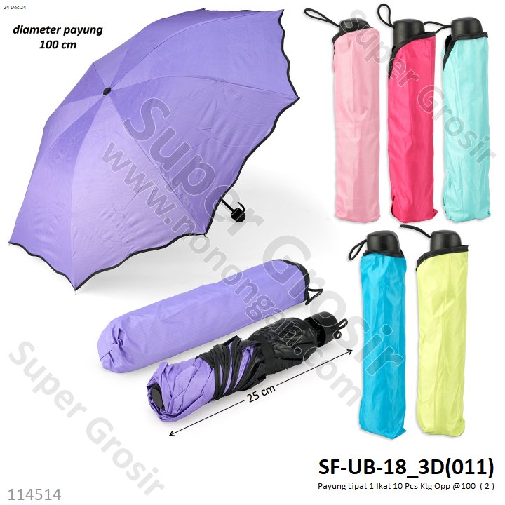 Payung Lipat 1 Ikat 10 Pcs Ktg Opp @100