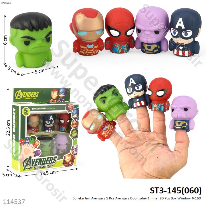 Boneka Jari Avengers 5 Pcs Avengers Doomsday 1 Inner 80 Pcs Box Window @160