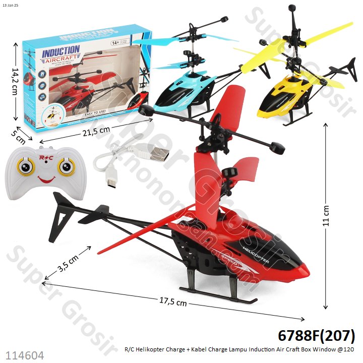 R/C Helikopter Charge + Kabel Charge Lampu Induction Air Craft 6788F / 8599-4 Box Window @120