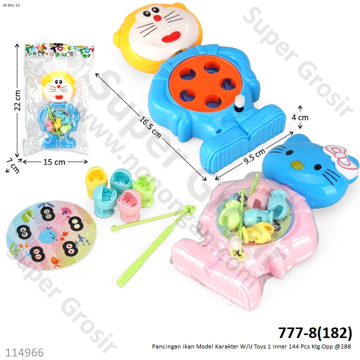 Pancingan Ikan Model Karakter W/U Toys 1 Inner 144 Pcs Ktg Opp @288