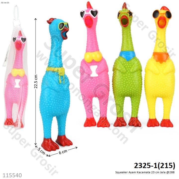 Squeaker Ayam Kacamata Shrilling Chicken 23 cm Jala @288