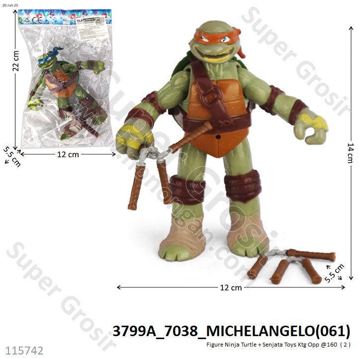 Figure Ninja Turtle + Senjata Toys Ktg Opp @160