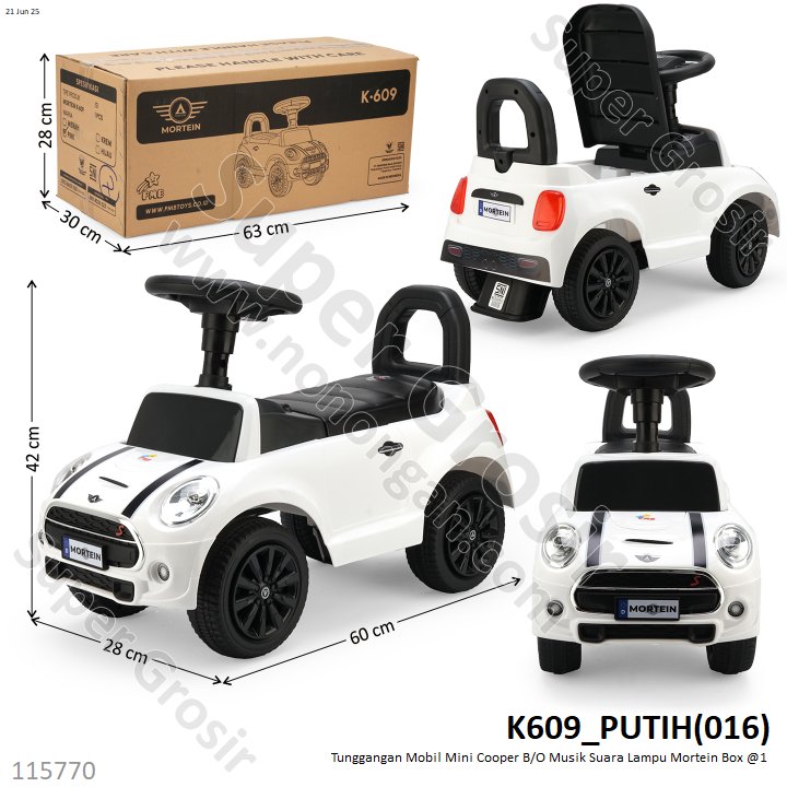 Tunggangan Mobil Mini Cooper B/O Musik Suara Lampu Mortein Box @1