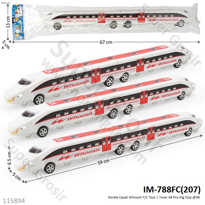 Kereta Cepat Whoosh F/C Toys 1 Inner 48 Pcs Ktg Opp @96