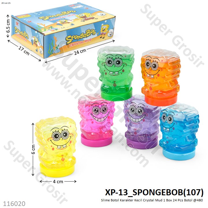 Slime Botol Karakter Kecil Crystal Mud 1 Box 24 Pcs Botol @480