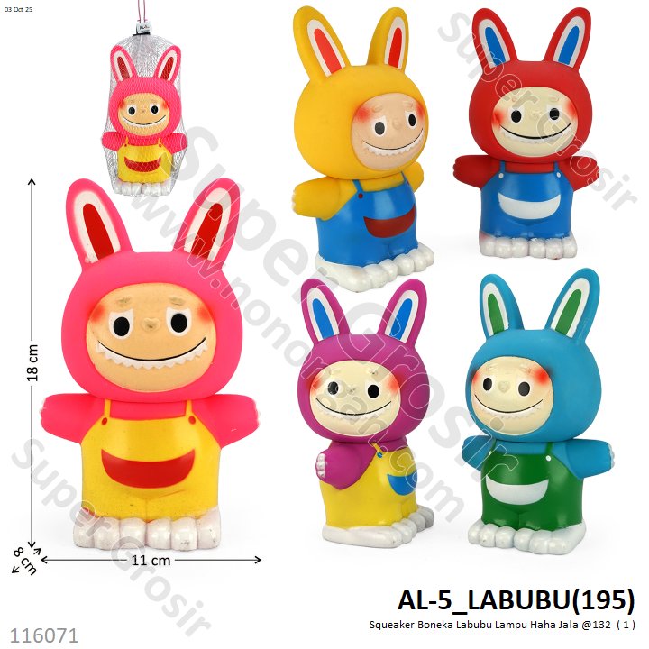 Squeaker Boneka Labubu Lampu Haha Jala @132