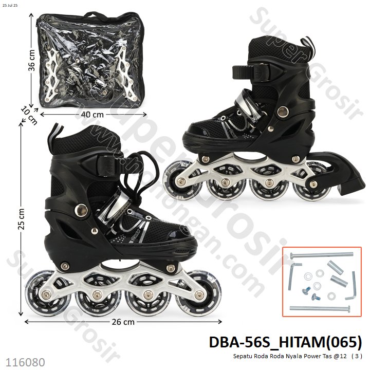 Sepatu Roda Roda Nyala Uk S (30-33) Power Tas @12 