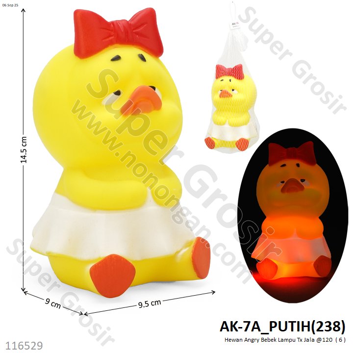 Boneka Cit-cit Hewan Bebek Upset Duck Lampu Tx Jala @120