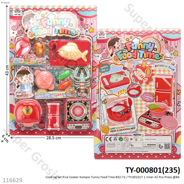 Cooking Set Rice Cooker Kompor Funny Food Time TY-000801 1 Inner 42 Pcs Press @84