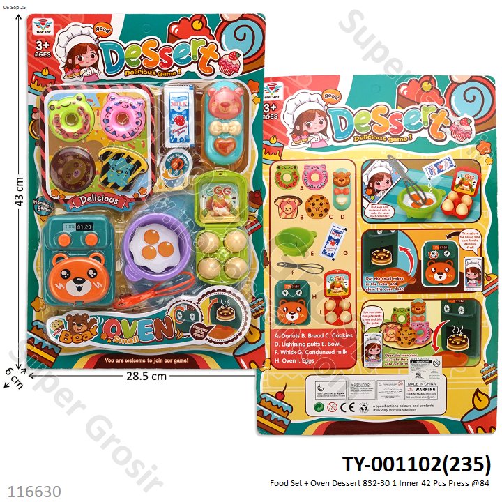 Food Set + Oven Dessert TY-001102 1 Inner 42 Pcs Press @84