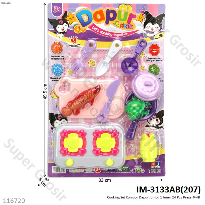 Cooking Set Kompor Dapur Junior 1 Inner 24 Pcs Press @48
