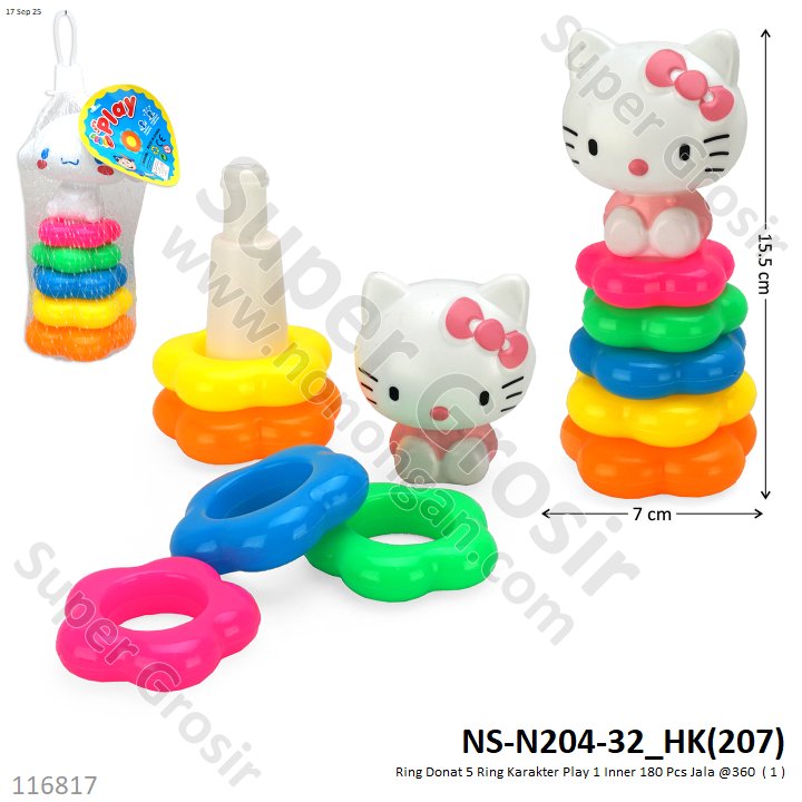 Ring Donat 5 Ring Karakter Play 1 Inner 180 Pcs Jala @360