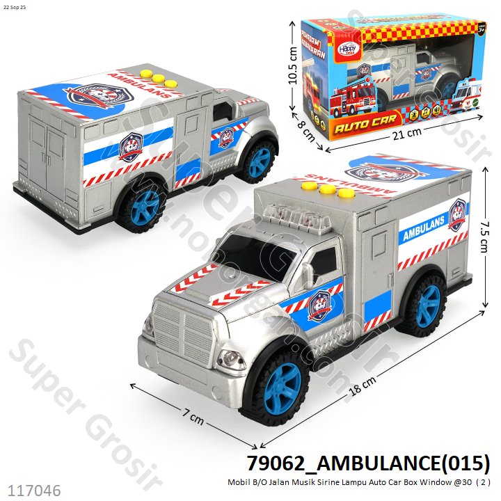 Mobil B/O Jalan Musik Sirine Lampu Auto Car Box Window @30