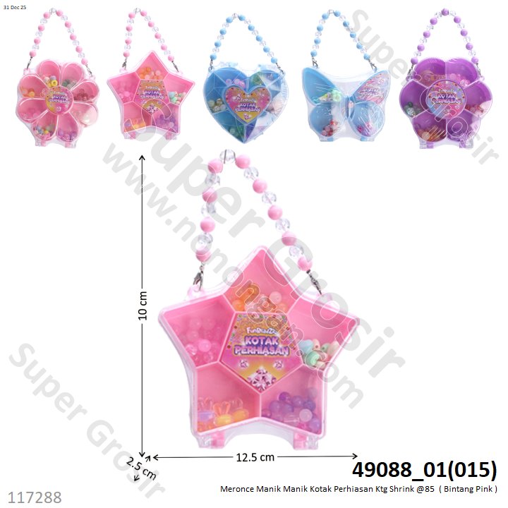 Meronce Manik Manik Kotak Perhiasan Ktg Shrink @85