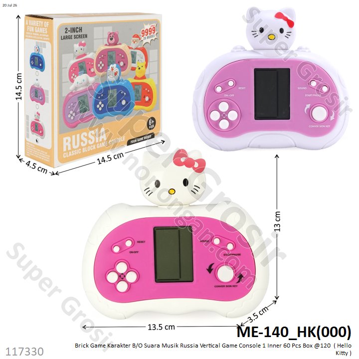 Brick Game Karakter B/O Suara Musik Russia Vertical Game Console 1 Inner 60 Pcs Box @120
