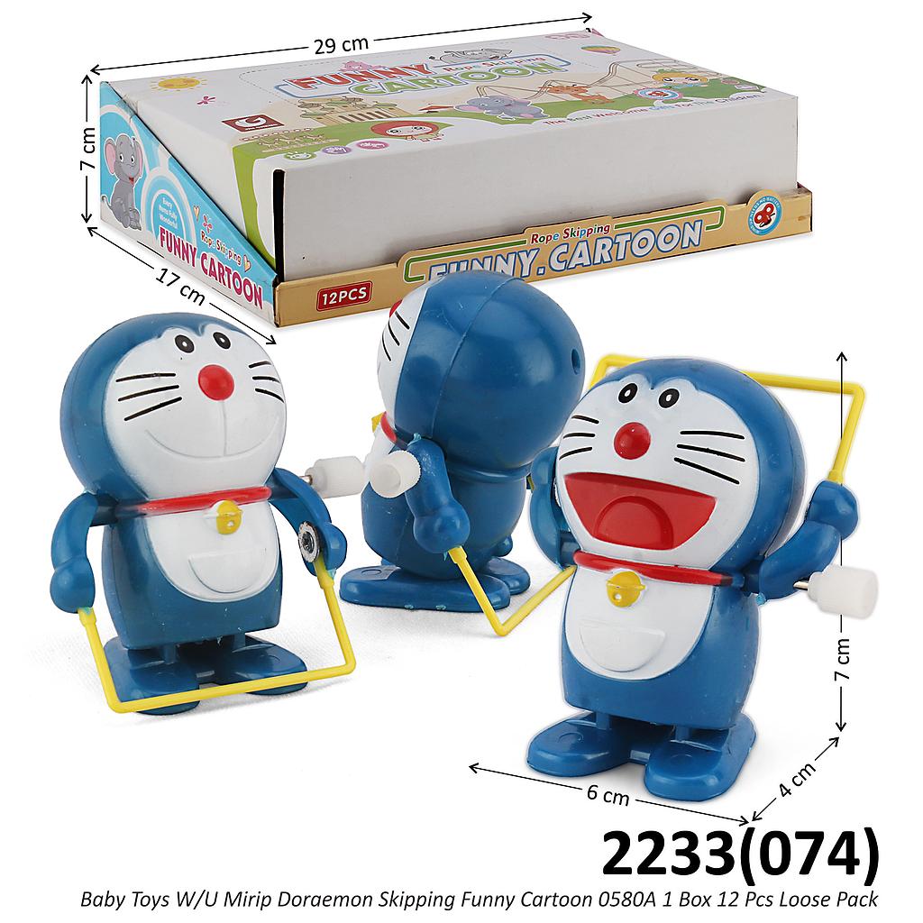 Mainan Putar Doraemon Skipping W/U Funny Cartoon 0580A 1 Box 12 Pcs Loose Pack @720