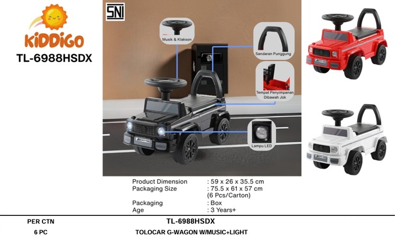 Tunggangan Mobil Jeep B/O Lagu Anak Lampu + Sandaran Ride On Car Box @6