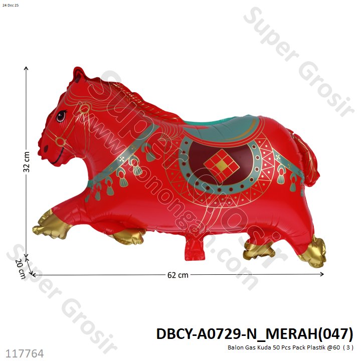 Balon Gas Kuda 50 Pcs Pack Plastik @60