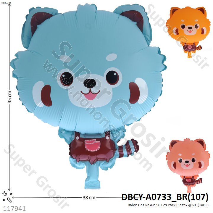 Balon Gas Rakun 50 Pcs Pack Plastik @60