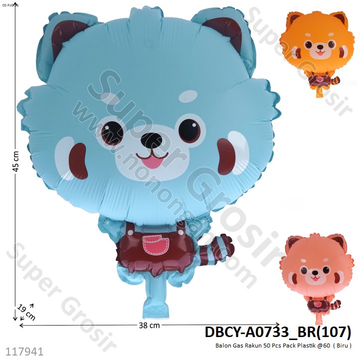 Balon Gas Rakun 50 Pcs Pack Plastik @60
