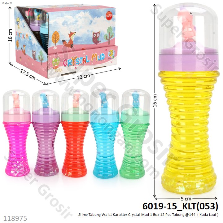 Slime Tabung Waist Karakter Crystal Mud 1 Box 12 Pcs Tabung @144