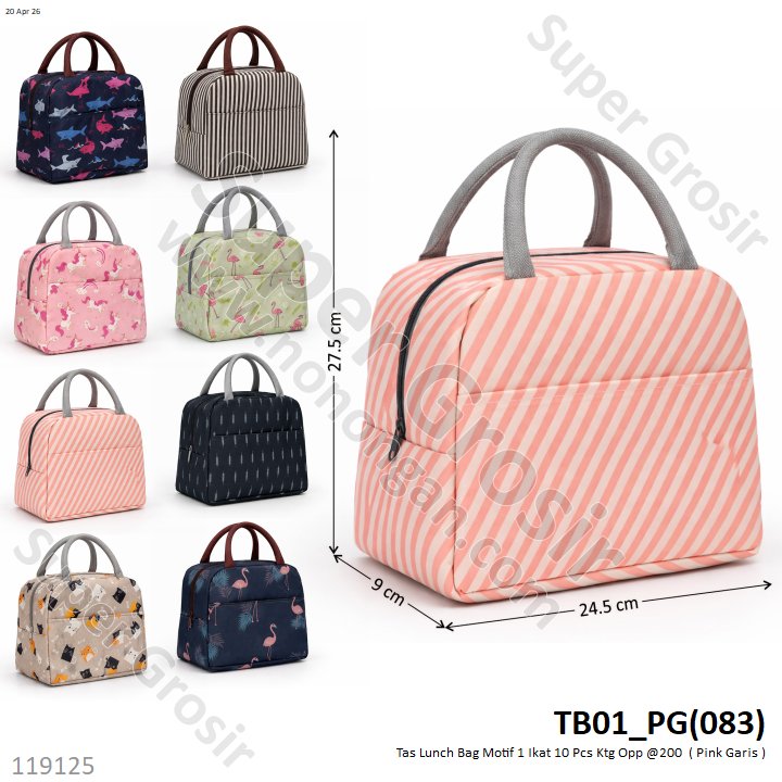 Tas Lunch Bag Motif 1 Ikat 10 Pcs Ktg Opp @200
