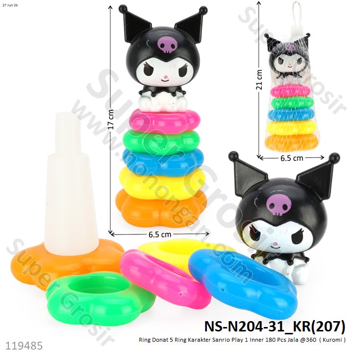 Ring Donat 5 Ring Karakter Sanrio Play 1 Inner 180 Pcs Jala @360