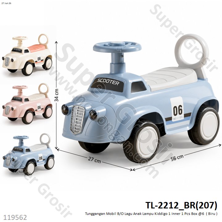 Tunggangan Mobil B/O Lagu Anak Lampu Kiddigo 1 Inner 1 Pcs Box @6