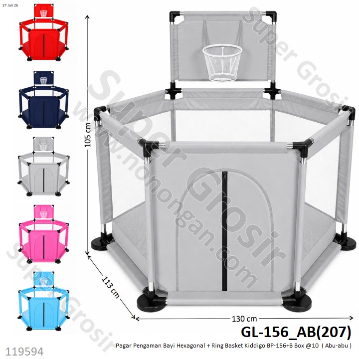 Pagar Pengaman Bayi Hexagonal + Ring Basket Kiddigo BP-156+B Box @10
