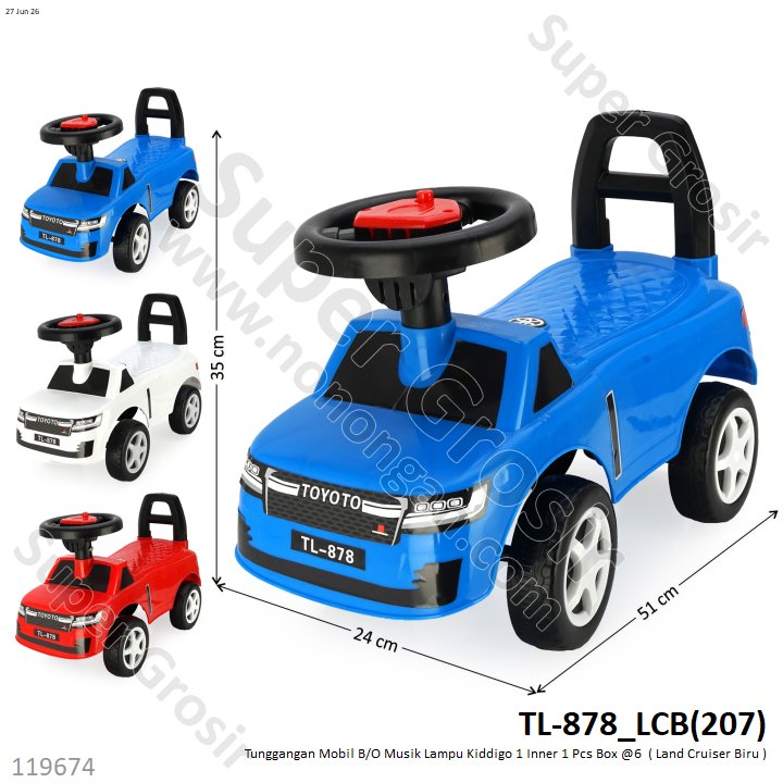 Tunggangan Mobil B/O Musik Lampu Kiddigo 1 Inner 1 Pcs Box @6