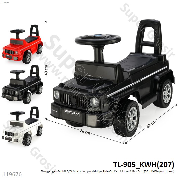 Tunggangan Mobil B/O Musik Lampu Kiddigo Ride On Car 1 Inner 1 Pcs Box @6
