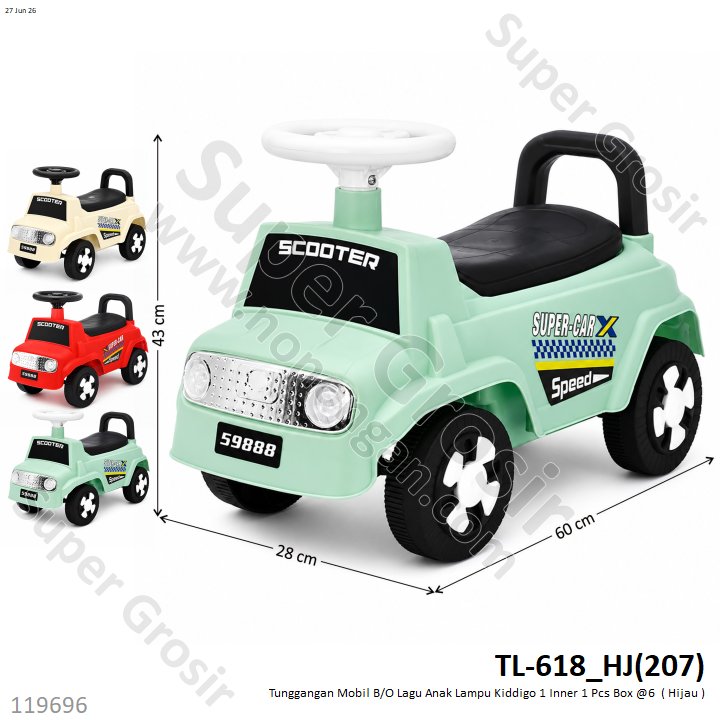 Tunggangan Mobil B/O Lagu Anak Lampu Kiddigo 1 Inner 1 Pcs Box @6