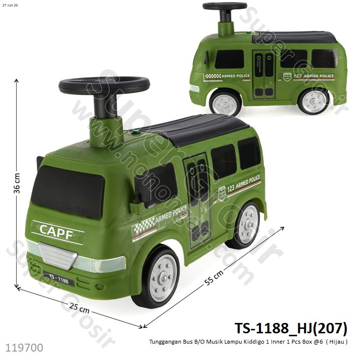 Tunggangan Bus B/O Musik Lampu Kiddigo 1 Inner 1 Pcs Box @6