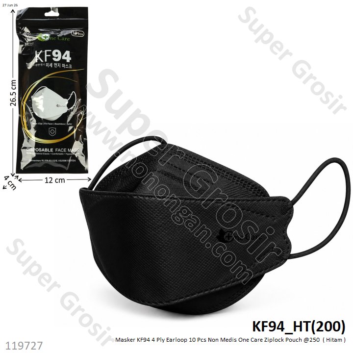 Masker KF94 4 Ply Earloop 10 Pcs Non Medis One Care Ziplock Pouch @250