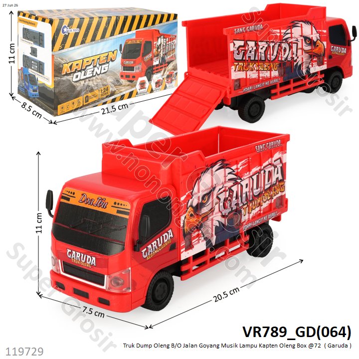 Truk Dump Oleng B/O Jalan Goyang Musik Lampu Kapten Oleng Box @72
