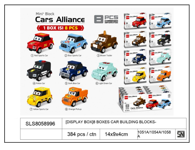 Mini Block Mobil The Cars F/W DR. Star Cars Alliance 1 Box 8 Pcs (Set) 1 Inner 192 Pcs Box @384
