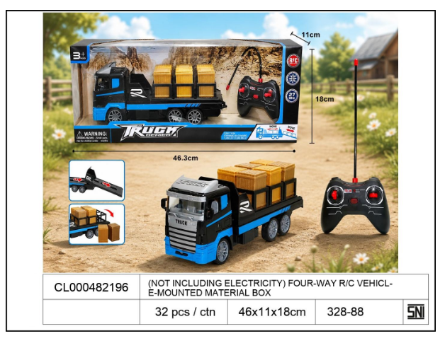 R/C Truk Muat Truck 27 MHz 4 Channel 1 Inner 16 Pcs Box Window @32