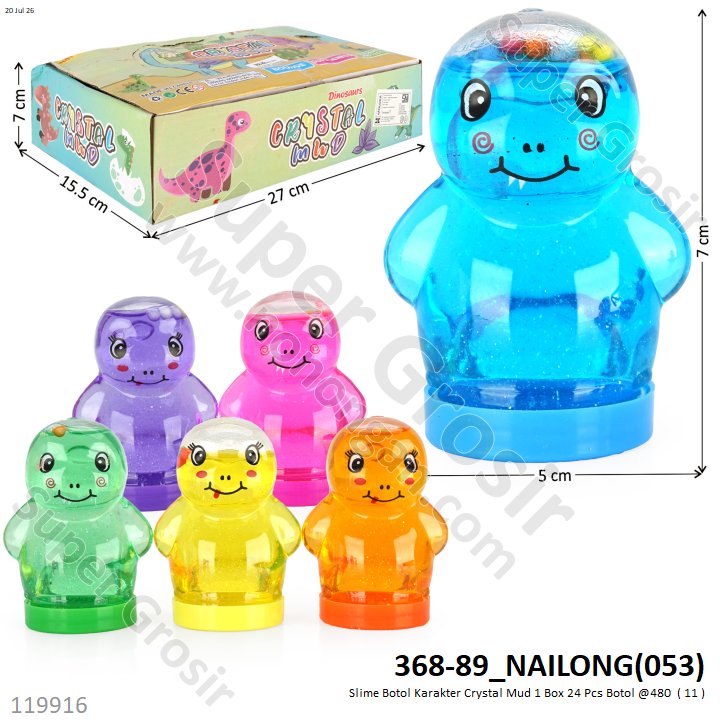 Slime Botol Karakter Crystal Mud 1 Box 24 Pcs Botol @480