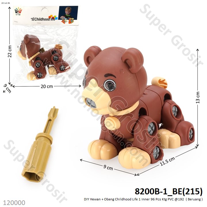 DIY Hewan + Obeng Childhood Life 1 Inner 96 Pcs Ktg PVC @192