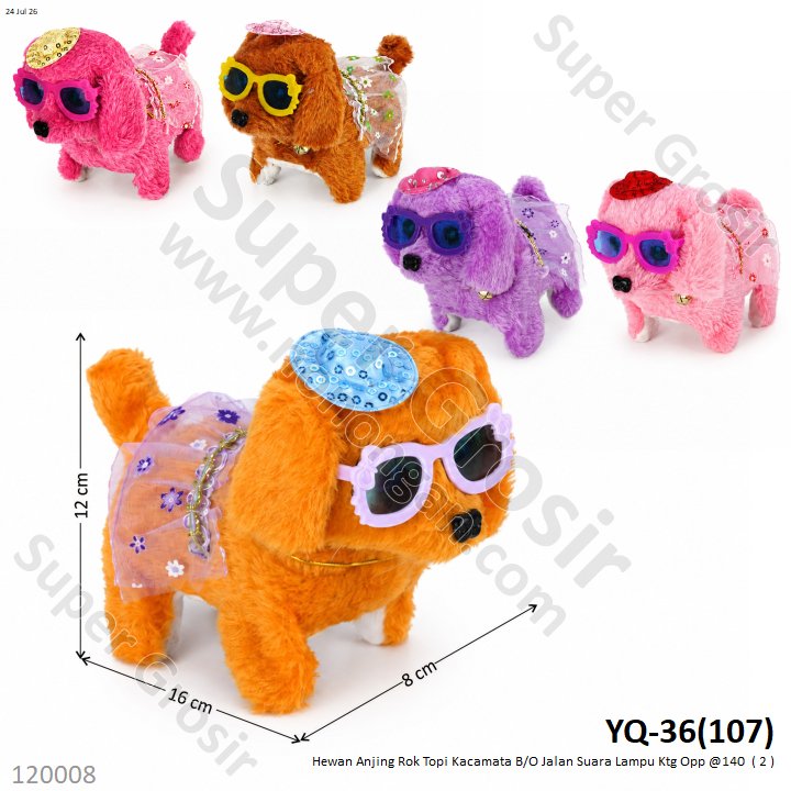 Hewan Anjing Rok Topi Kacamata B/O Jalan Suara Lampu Ktg Opp @140