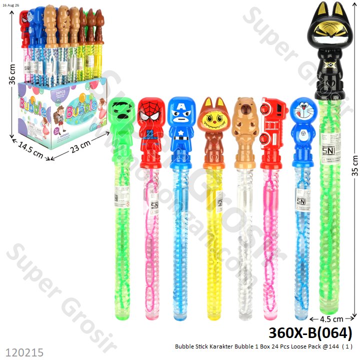 Bubble Stick Karakter Bubble 1 Box 24 Pcs Loose Pack @144