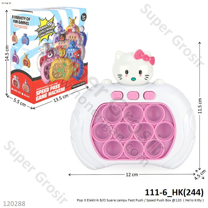 Pop It Elektrik B/O Suara Lampu Fast Push / Speed Push Box @120