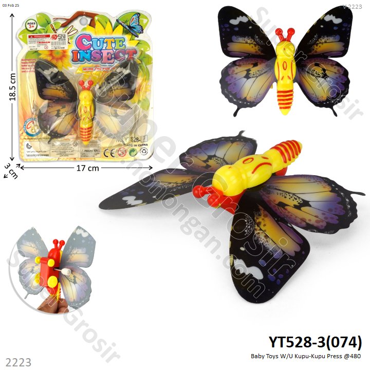 Mainan Putar Kupu-Kupu W/U Press @480