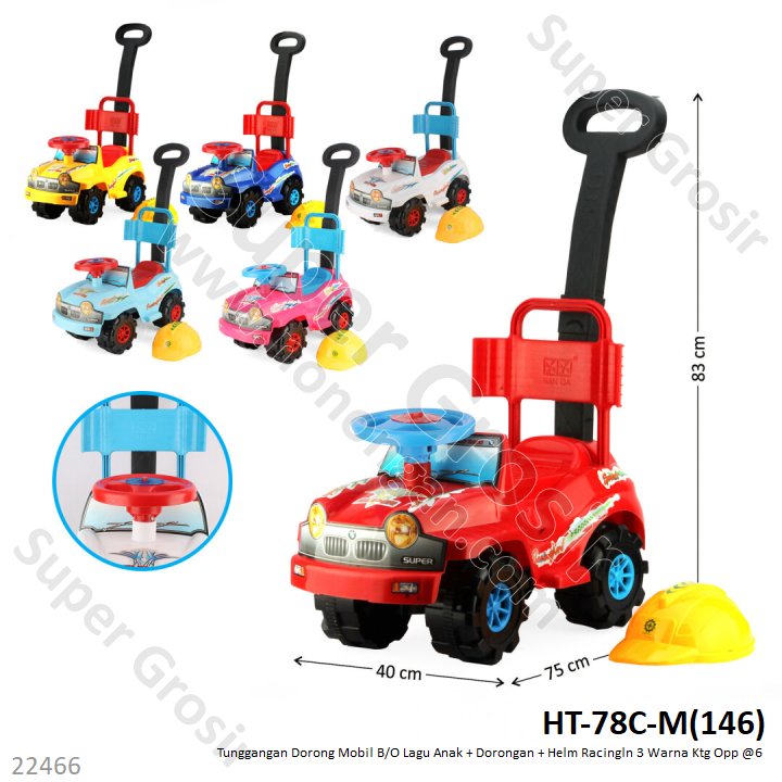 Tunggangan Mobil + Sandaran Dorongan dan Helm B/O Lagu Anak Racingln Ktg Opp @6